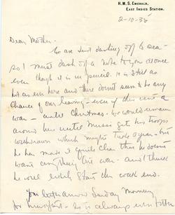Letter from Willard to his Mother - 2-10-35 - Part 1