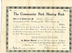 Edward Rorke - Community Park Skating Rink Certificate